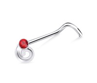 Stone Set 6 Silver Curved Nose Stud NSKB-665